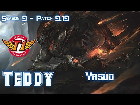 SKT T1 Teddy YASUO vs EZREAL ADC - Patch 9.19 KR Ranked