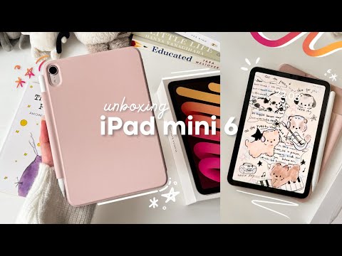 🍓 iPad mini 6 (pink) unboxing aesthetic✨ apple pencil 2 + accessories˚⊹♡