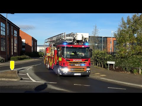 Aerial Ladder Platform Turning Out on Blue Lights and Sirens to an Incident