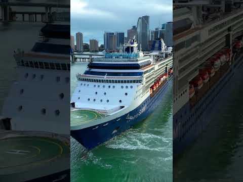 Thumbnail for Celebrity Summit cruise ship turning to dock