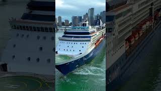 Celebrity Summit cruise ship turning to dock