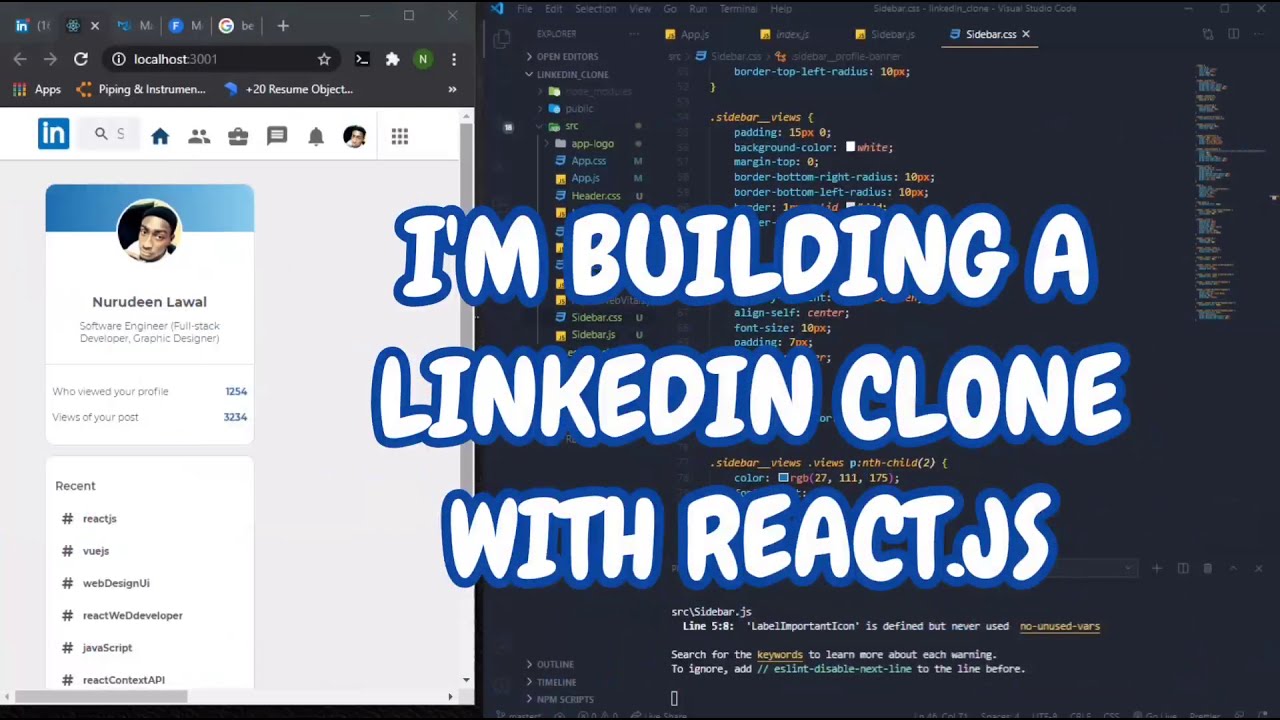 I'm Building a LinkedIn Clone with ReactJs and Material UI