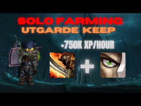 Warrior solo leveling in  Utgarde Keep - WOTLK BETA - 15m/run +750k XP/hour
