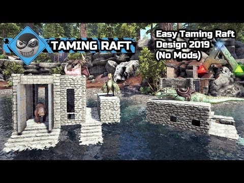 ARK: Survival Evolved - How to build a Taming Raft - Easy Taming Raft Design 2020 (No Mods)