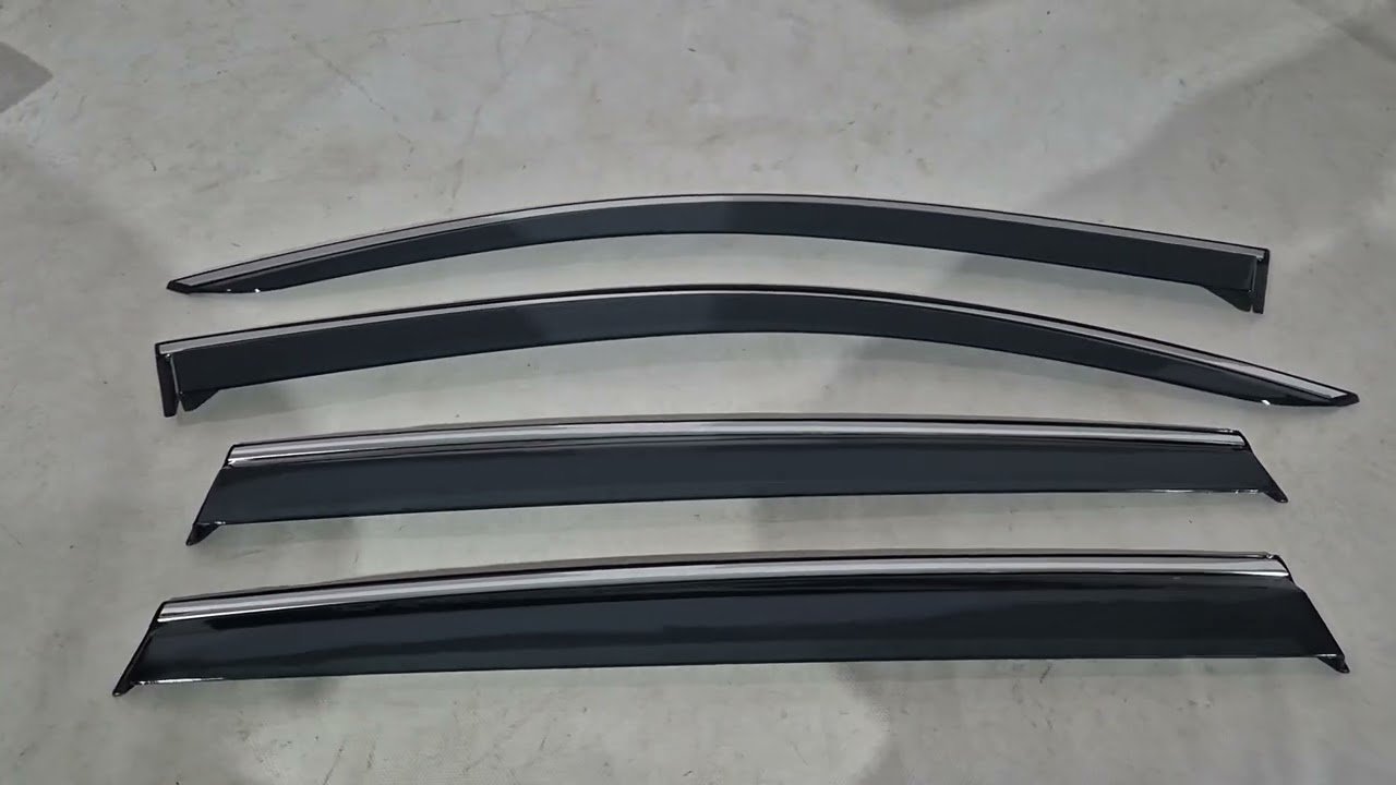 Volkswagen Tiguan 2016-2023 гг. Ветровики с хромированным молдингом Niken Luxury (4 шт) Video 1