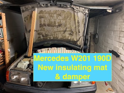 olaf's oldtimer. Repair. Mercedes W201 190D. New insulating mat for motor to be installed. And more!