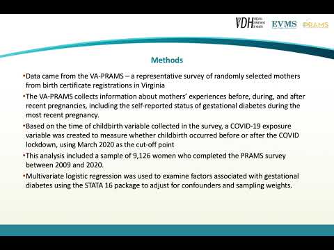 Thumbnail image of video presentation for Disparities in Gestational Diabetes in Virginia Mothers and the effect of COVID-19 Pandemic: Results from 2009-2020 Pregnancy Risk Assessment Monitoring System Data