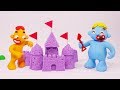 Oba Makes Castle From Kinetic Sand But Trup Destroys It Funny Stop Motion Cartoon