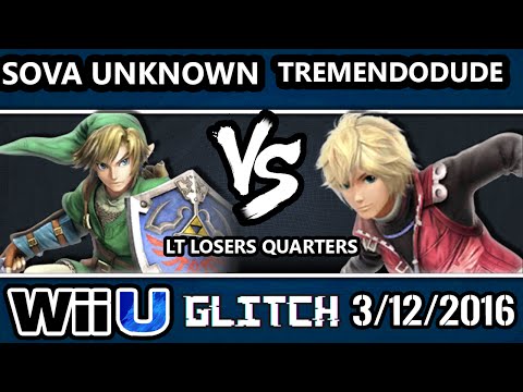 Glitch Low Tiers - DG | Sova Unknown (Link) Vs. ATR | TremendoDude (Shulk) SSB4 Losers Quarters