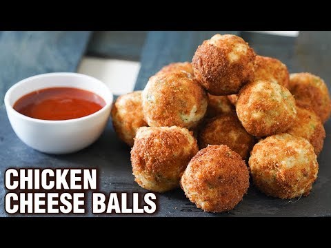 Chicken Cheese Ball Recipe  - Crispy Cheese Stuffed Chicken Balls - Party Starter Recipe - Smita