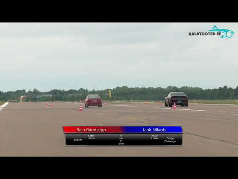 Rain Raudsepp - Audi 90 vs Jaak Sillaots - Dodge Challenger. Dragrace@KuressaareKiirendus2019