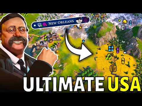 Civ 6 | Bull Moose Yosemite Wonder Start, HUZZAH!!! – (#1 Deity America Civilization VI)
