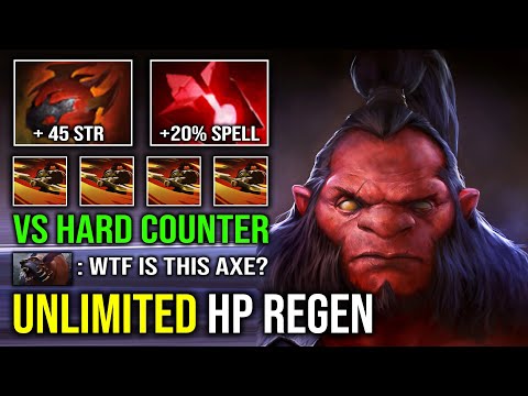 UNLIMITED HP REGEN 1v5 Bloodstone + Heart Max Spell Lifesteal Axe Vs Hard Counter Dota 2