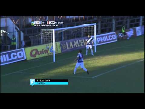 Gol de Zapata. Guaraní 0 - Chacarita 1. Fecha 14. B Nacional 2015. FPT.