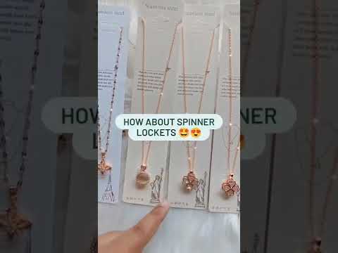 Rose gold steel spiner locket pendant