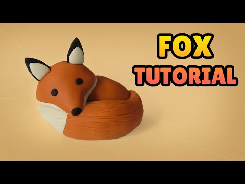 🔴DIY how to make RED FOX - Easy Polymer Clay, Fondant cake topper Tutorial