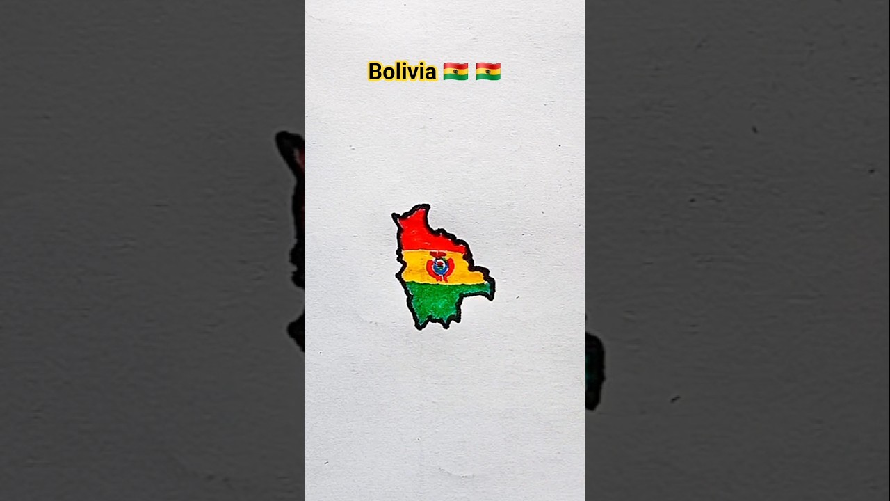 Draw Flag Map of Bolivia 🇧🇴 with me #bolivia #flag #map