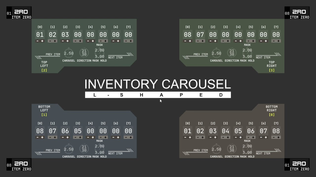 Inventory Carousel: L-Shaped. Unity Asset demonstration.