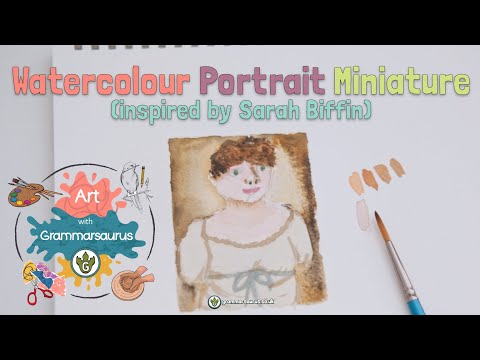Art with Grammarsaurus - Chromatic - Watercolour Portrait Miniature (inspired by Sarah Biffin)