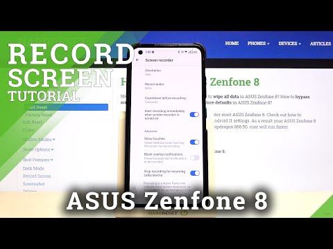 How to Set Up Screen Touches in Screen Recorder in ASUS Zenfone 8