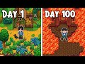 I played 100 days of Stardew Valley 1.6 (Meadowlands Farm)