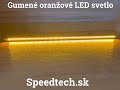 Gumové výstražné LED svetlo 12V / 24V - 84x LED oranžové (740x25x22mm) - Video Youtube