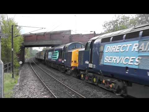 DRS 37601 + 37608 Power through Outwood on the 'Boat Train' 5/5/2012