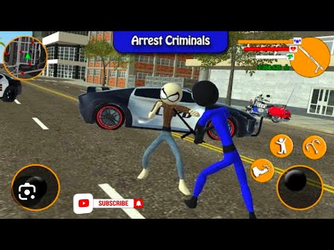 || US POLICE STICKMAN ROPE HERO CRIME SCENE 9 || Open world Gameplay Android