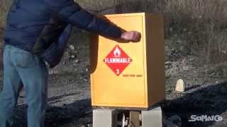 SciMatCo Flammable Chemical Storage Cabinet Burn Test