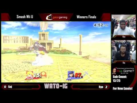 WATO-IG: Smash Wii U Winners Finals - Ryo [Falcon/Palutena/Ike] vs Saj [Peach]