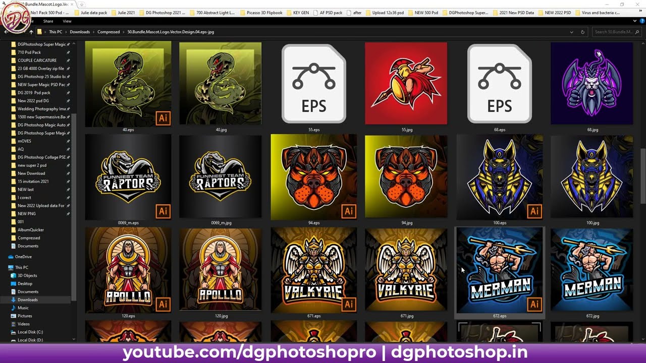 50 Bundle Mascot Logo Vector Design