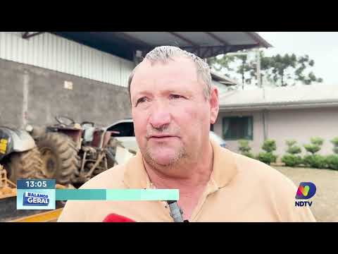 Granizo causa prejuízos em propriedades no interior de Fraiburgo e Rio das Antas