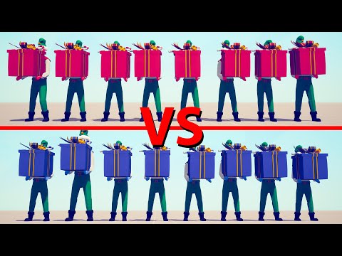 PRESENT ELF Team vs PRESENT ELF - Team Totally Accurate Battle Simulator TABS