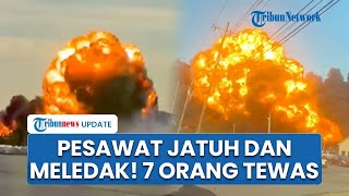 Detik-detik Pesawat Jatuh Meledak & Diselimuti Kobaran Api di Bandara Ketucky AS, 7 Orang Tewas