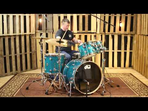 DW Collector's Maple Teal Glass Drum Set - 22, 10, 12, 16