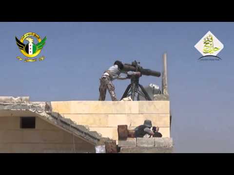 استهداف رشاش 14.5 لقوات النظام بصاروخ تاو من قبل لواء السلطان مراد في الراشدين في محافظة حلب