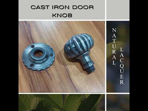 Beehive Black Door Knobs on Brass Rosette 52mm Dia -1198