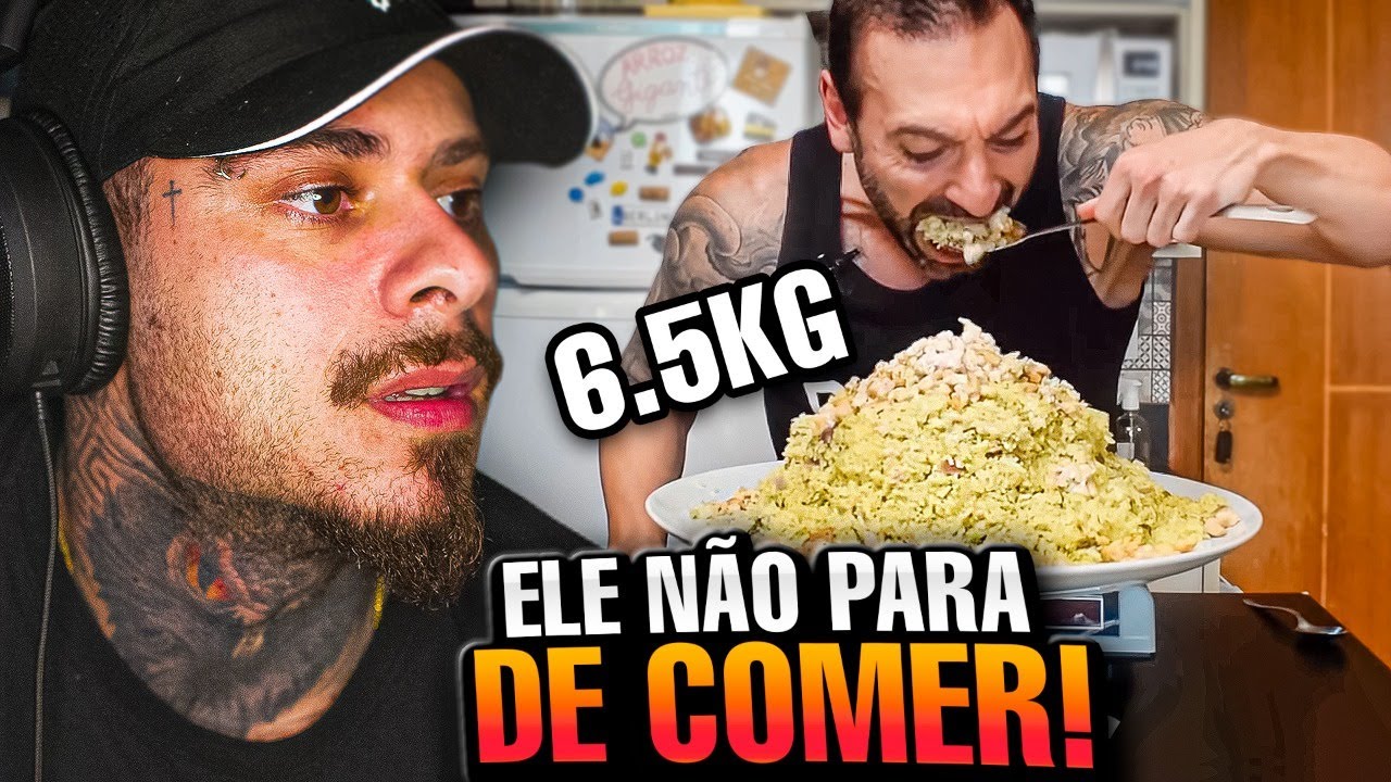REAGINDO A CORBUCCI  NO DESAFIO DO GIGA! 6,5 KG DE MACARRAO COM FRANGO! - LEO STRONDA
