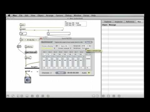Max MSP V6 Tutorial 23 - Recording audio with quickrecord