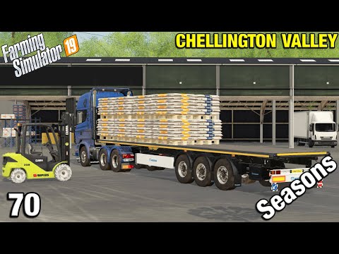 COLLECTING SEED & FERTILIZER PALLETS Chellington Valley Timelapse - FS19 Ep 70