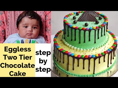 Medhansh's another Rice Ceremony Cake || Step by Step Two Tier Chocolate Cake || Chocolate Cake