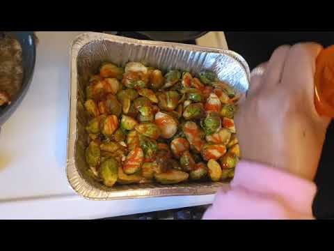 Cooking with Novah Pt1. Crispy Chicken and Hot Honey Brussel Sprouts.