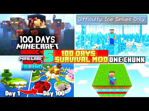 Top 5 100 days survival mods for Minecraft pocket edition 1.20 🤩| top 5 100 days survival maps pe |