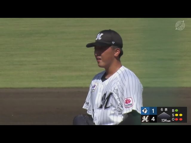 【ファーム】プロ初登板!! マリーンズのドラ3ルーキー・田中晴也 初奪三振で堂々のデビュー!!  2023年8月10日 千葉ロッテマリーンズ 対 北海道日本ハムファイターズ