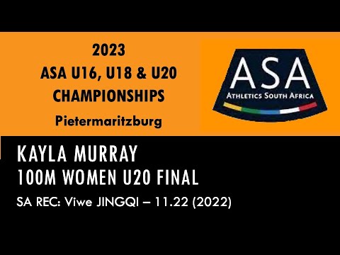 Kayla Murray wins 2023 SA Womens U20 Championships 100m in 11.89 in Pietermaritzburg