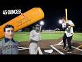 Hitting with BABE RUTH & HONUS WAGNER's 40-ounce Wood Bats