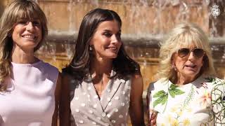 La Reina junto a los acompañantes de los participantes en la Cumbre de la OTAN visitan al Palacio Real de la Granja de San Ildefonso