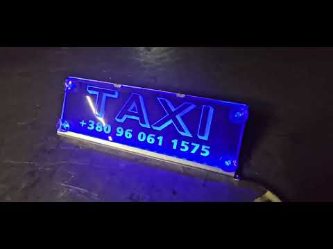 LED табличка для автомобиля с надписью "TAXI" (300*100мм), синяя подсветка - фото 2 - id-p2478297571