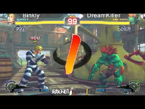 SSF4 AE: Binkly (Cody) vs DreamKiller (Hakan/Blanka) - levelup (Round One Arcade)