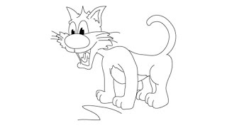 How to draw Cartoon Cats - Easy step-by-step drawing lessons for kids